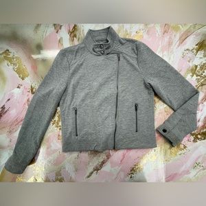 Cupcakes and Cashmere gray sweatshirt moto jacket S
